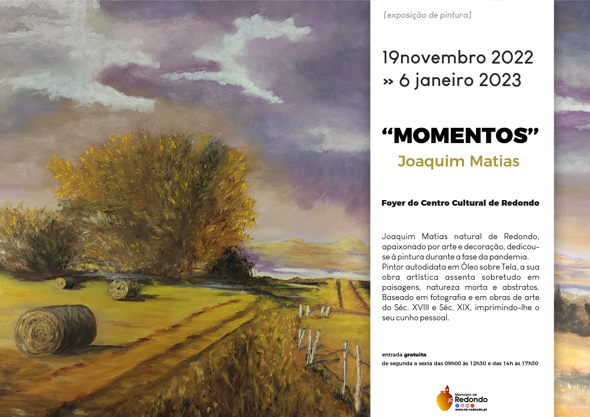 Exposição “Momentos” de Joaquim Matias | de 19 de novembro a 06 de janeiro | Foyer do CCR