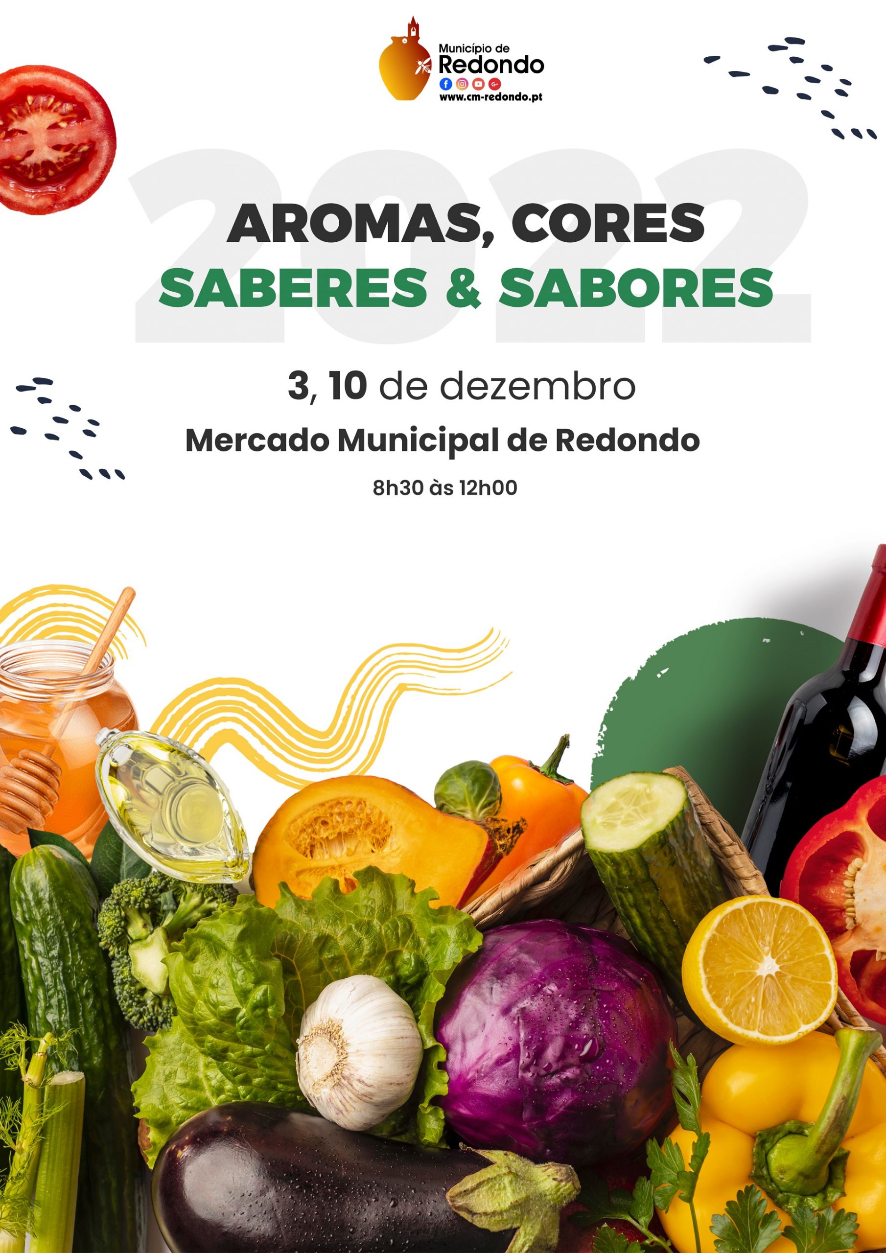 ”Aromas, Cores, Saberes & Sabores” | 03 e 10 de dezembro | Mercado Municipal de Redondo
