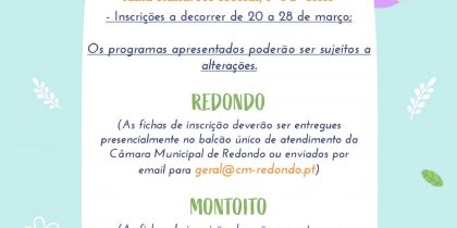 Páscoa 2023: Programa Municipal “Redondo em Férias”
