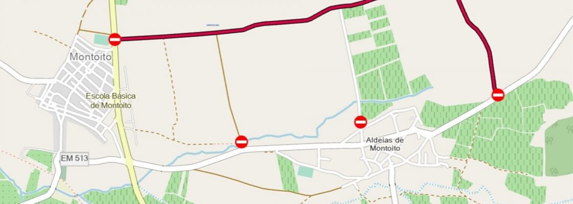 Aviso | Estrada do Rosto de Pau (Montoito) interdita ao trânsito