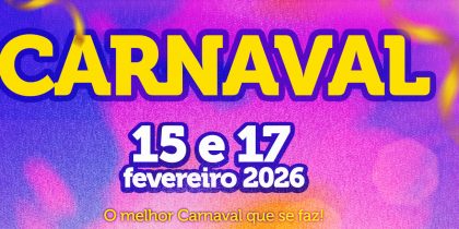 Carnaval 2026: 15 e 17 de fevereiro | 15h00 | Praça da República | Redondo