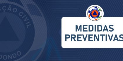 Medidas preventivas: vento forte e perigo de quedas de árvores ou estruturas metálicas